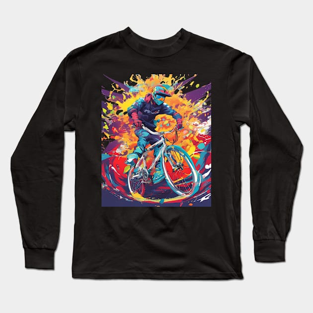 Cycling Biking Long Sleeve T-Shirt by animegirlnft